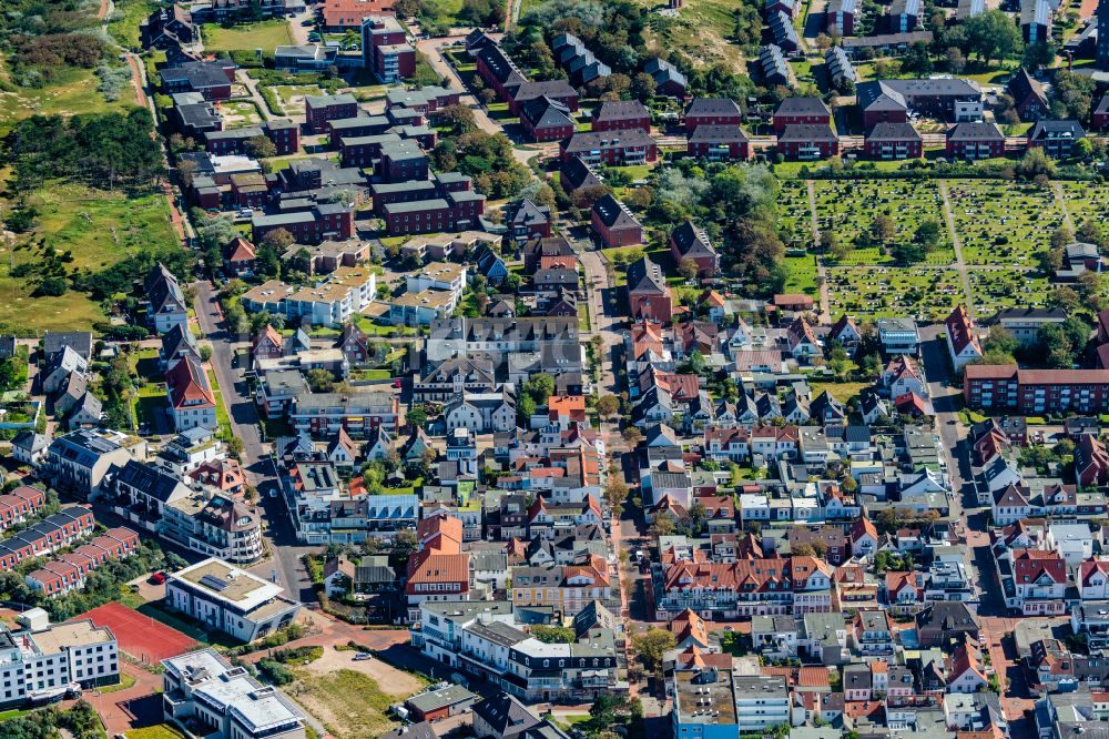 Luftbild Norderney - Ortsansicht höhe der Benekenstraße auf Norderney im Bundesland Niedersachsen, Deutschland