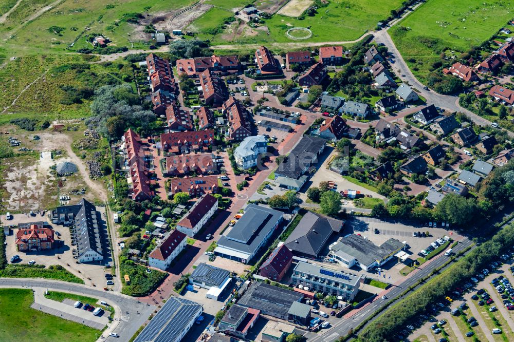 Luftaufnahme Norderney - Ortsansicht höhe des Gorch Fock Weges auf der Insel Norderney im Bundesland Niedersachsen, Deutschland