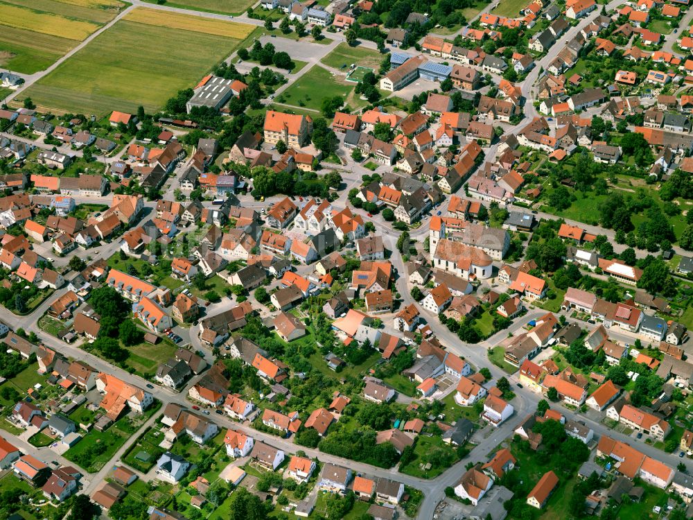 Hirrlingen aus der Vogelperspektive: Ortsansicht in Hirrlingen im Bundesland Baden-Württemberg, Deutschland