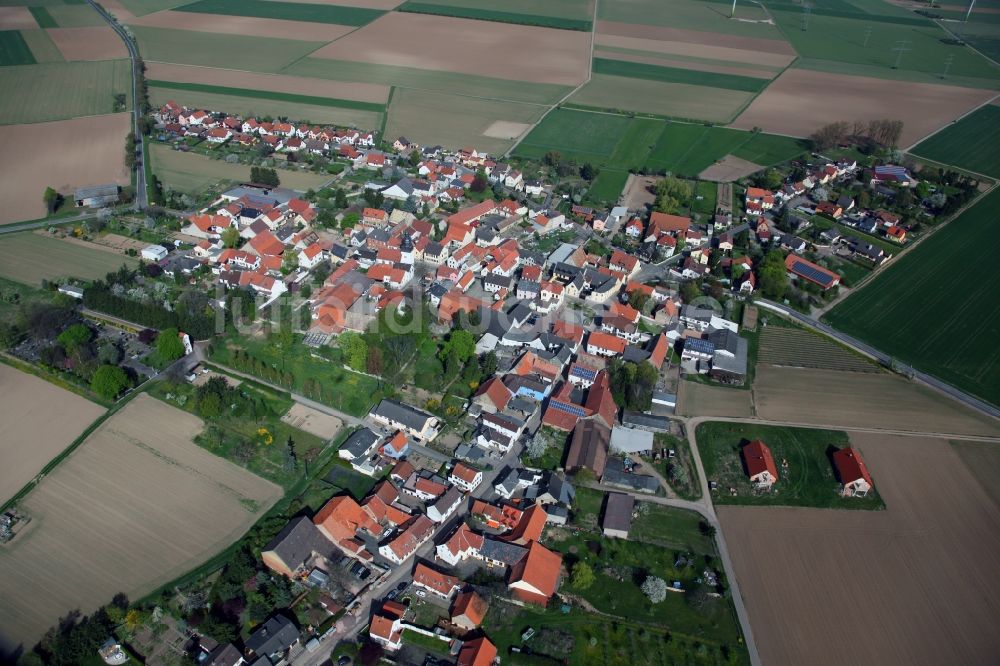 Luftaufnahme Hochborn Blödesheim - Ortsansicht von Hochborn (bis 1971: Blödesheim) - eine Ortsgemeinde im Landkreis Alzey-Worms in Rheinland-Pfalz