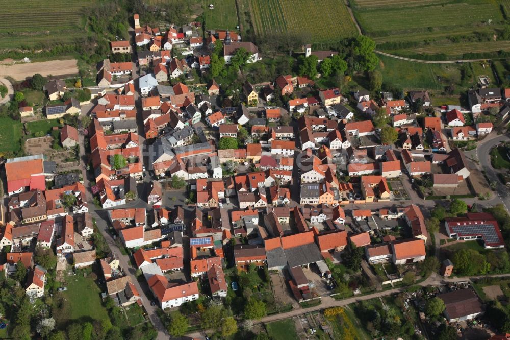 Hohen-Sülzen von oben - Ortsansicht vom Hohen-Sülzen im Bundesland Rheinland-Pfalz