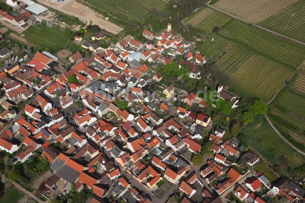 Hohen-Sülzen aus der Vogelperspektive: Ortsansicht vom Hohen-Sülzen im Bundesland Rheinland-Pfalz