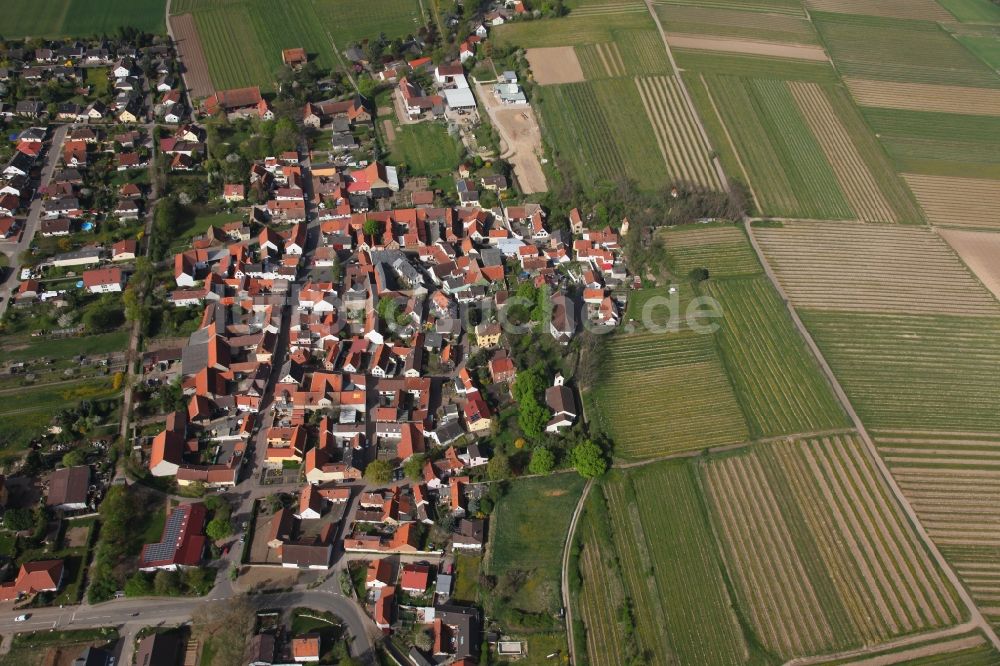 Luftbild Hohen-Sülzen - Ortsansicht vom Hohen-Sülzen im Bundesland Rheinland-Pfalz