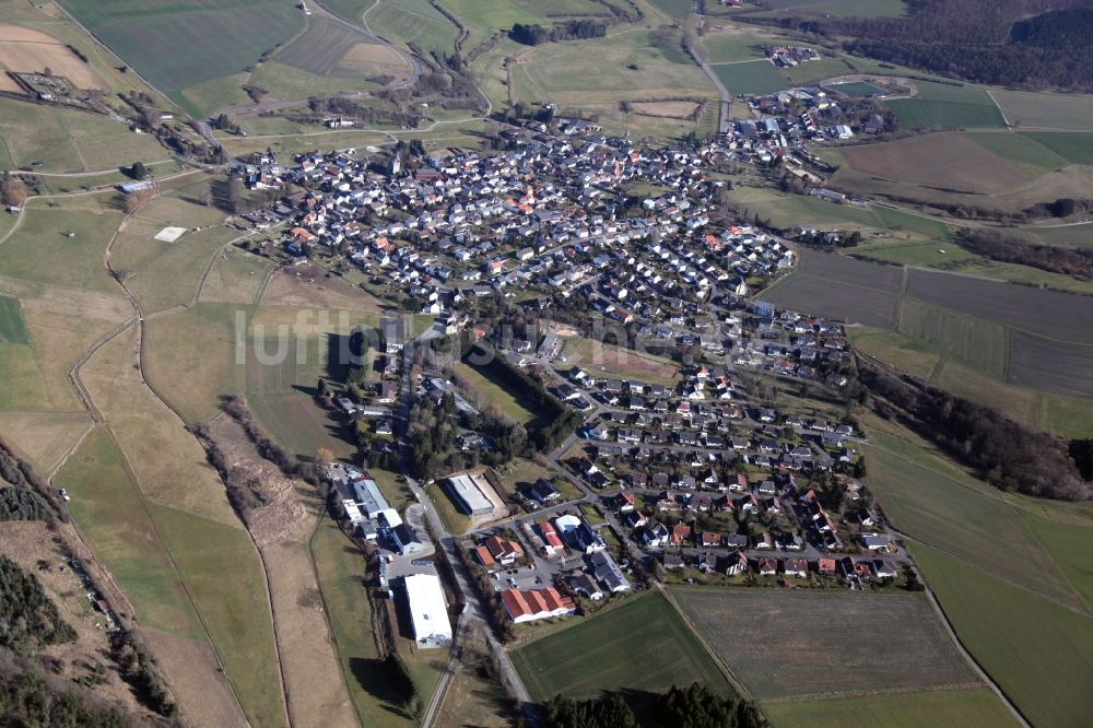 Hohenstein von oben - Ortsansicht von Hohenstein im Bundesland Hessen