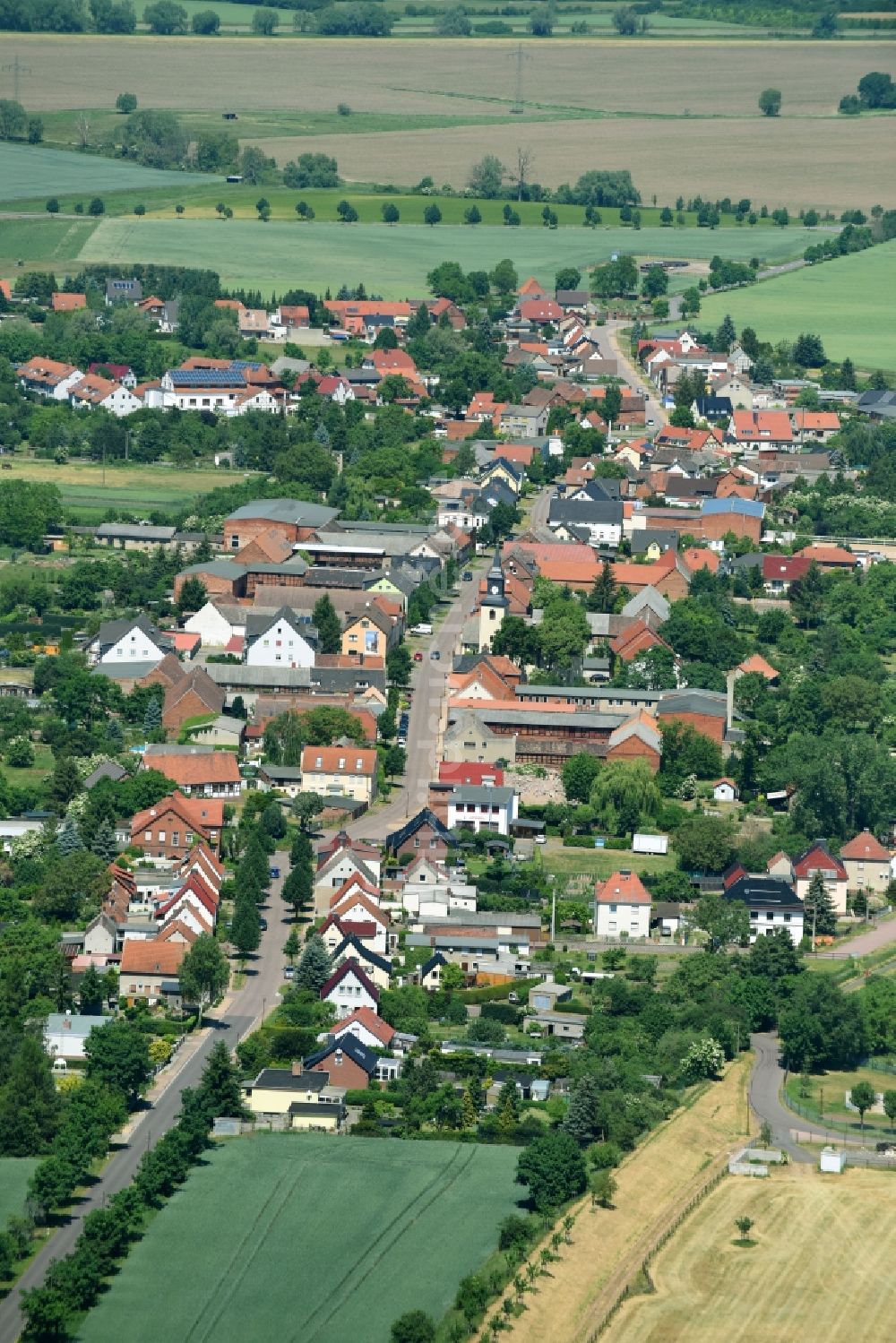 Hohenwarthe aus der Vogelperspektive: Ortsansicht in Hohenwarthe im Bundesland Sachsen-Anhalt, Deutschland