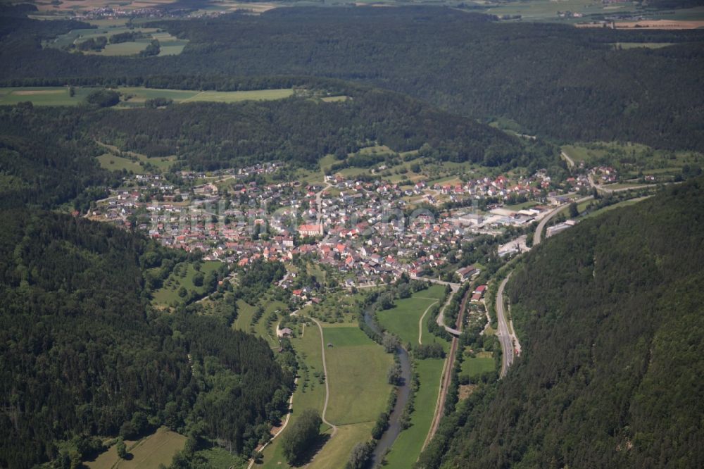 Horb am Neckar von oben - Ortsansicht von Horb am Neckar, OT Dettingen im Bundesland Baden-Württemberg