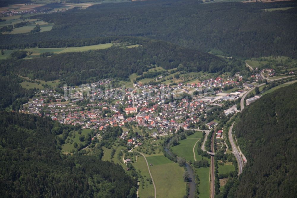 Horb am Neckar aus der Vogelperspektive: Ortsansicht von Horb am Neckar, OT Dettingen im Bundesland Baden-Württemberg