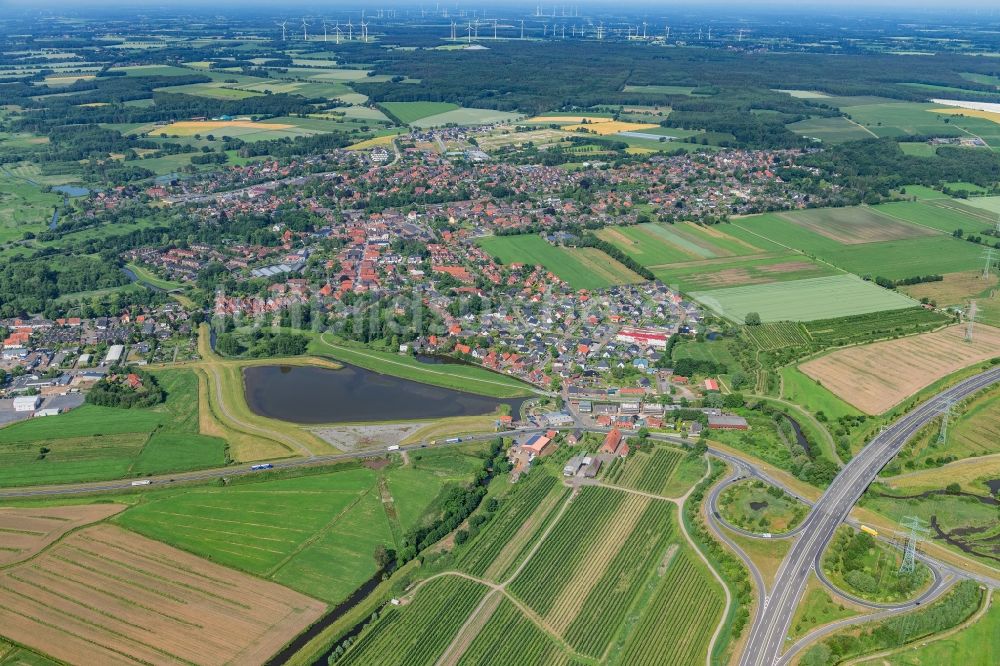 Horneburg von oben - Ortsansicht in Horneburg im Bundesland Niedersachsen, Deutschland