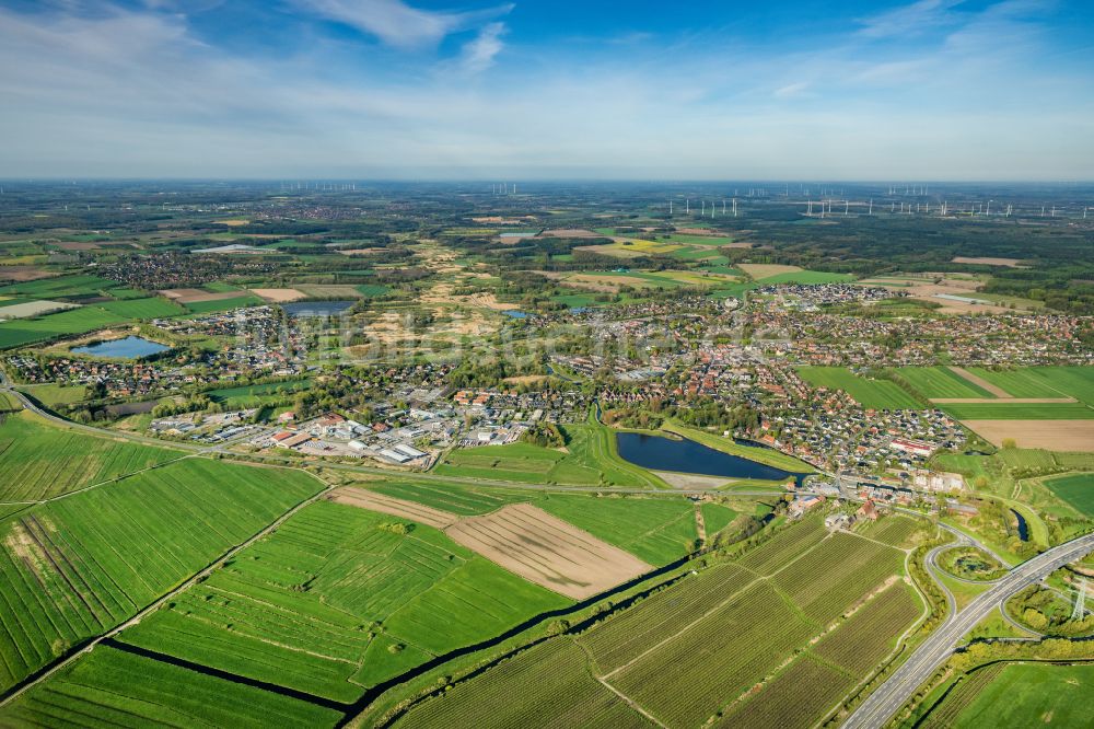 Horneburg von oben - Ortsansicht in Horneburg im Bundesland Niedersachsen, Deutschland