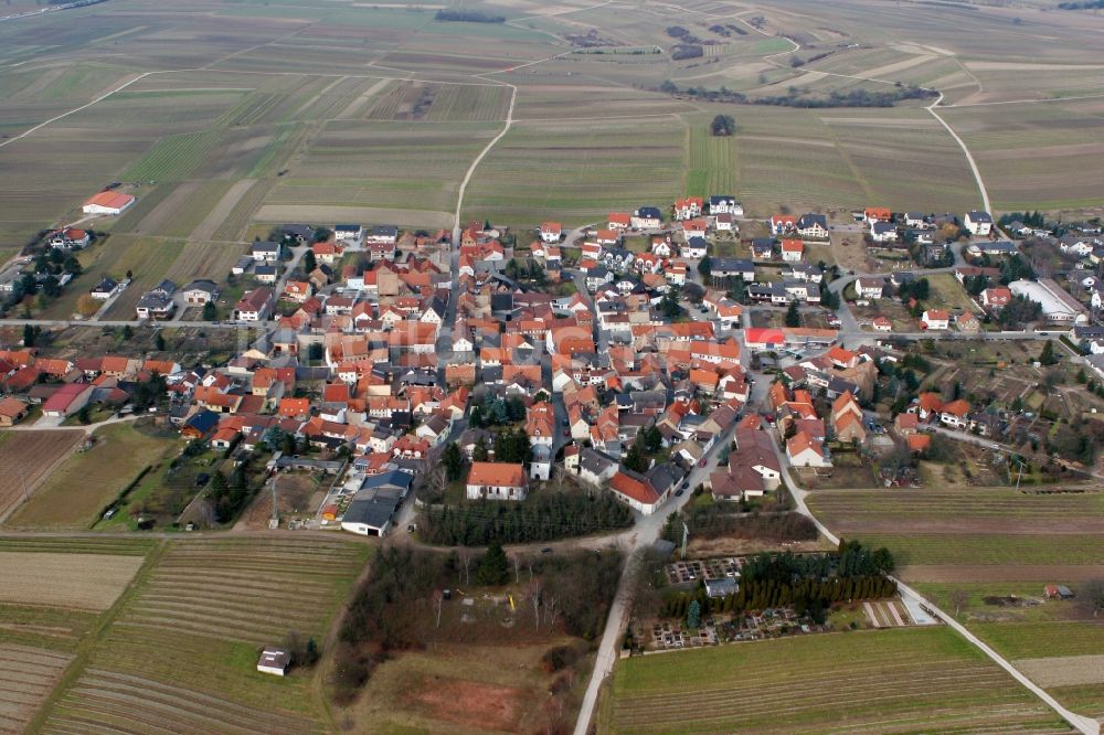 Luftbild Horrweiler - Ortsansicht von Horrweiler im Bundesland Rheinland-Pfalz