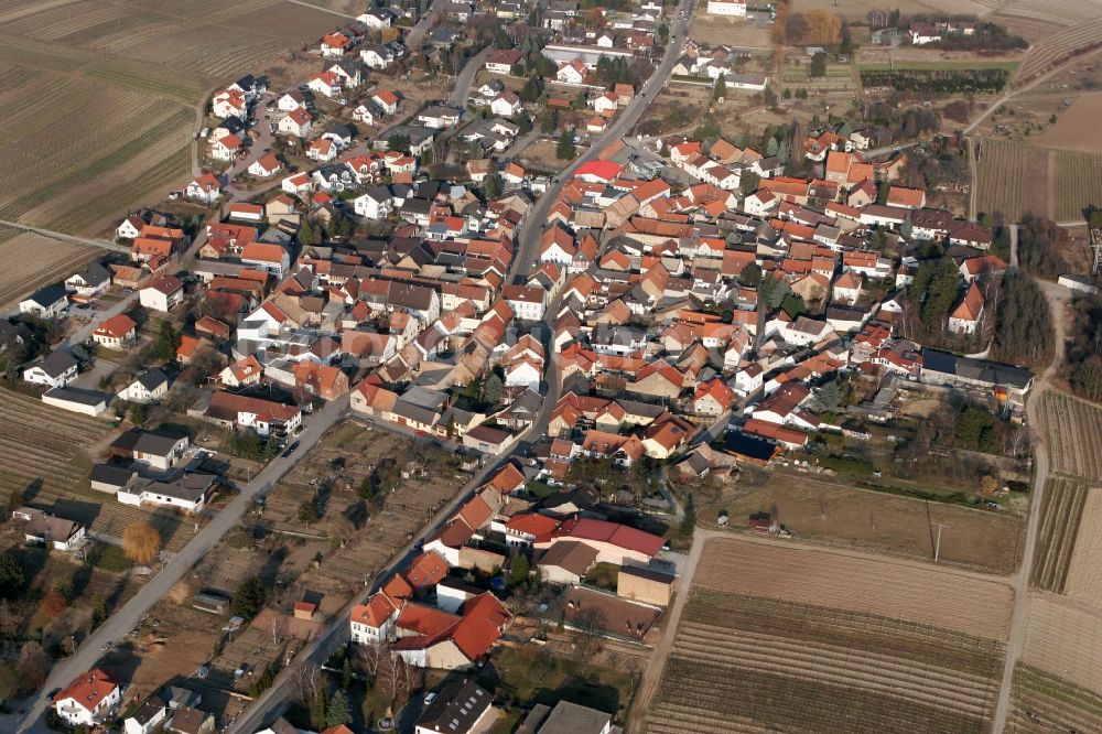 Horrweiler von oben - Ortsansicht von Horrweiler im Bundesland Rheinland-Pfalz