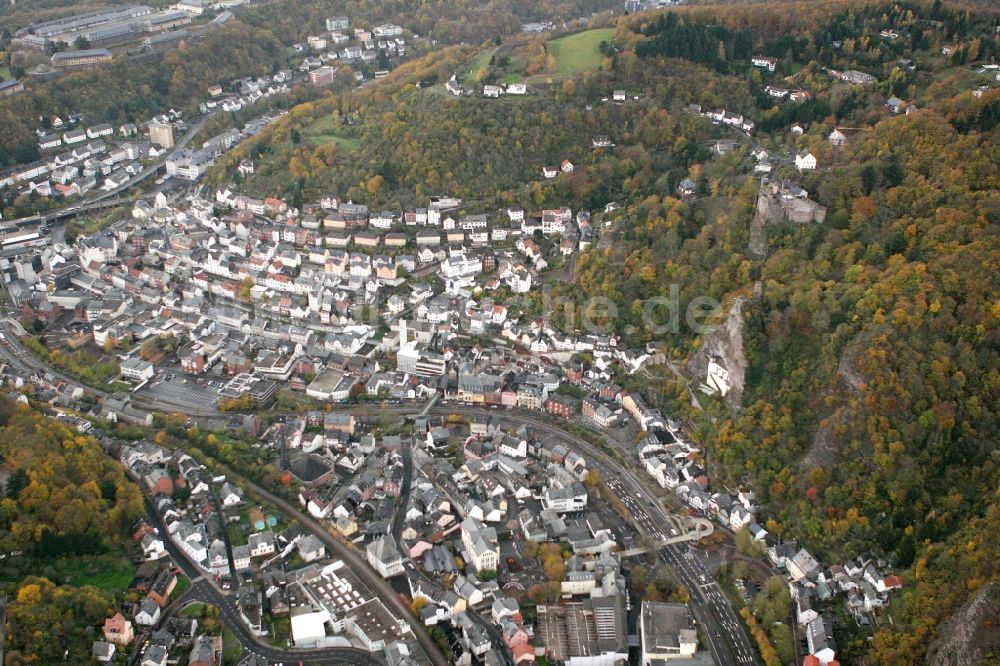 Idar-Oberstein von oben - Ortsansicht von Idar-Oberstein im Bundesland Rheinland-Pfalz