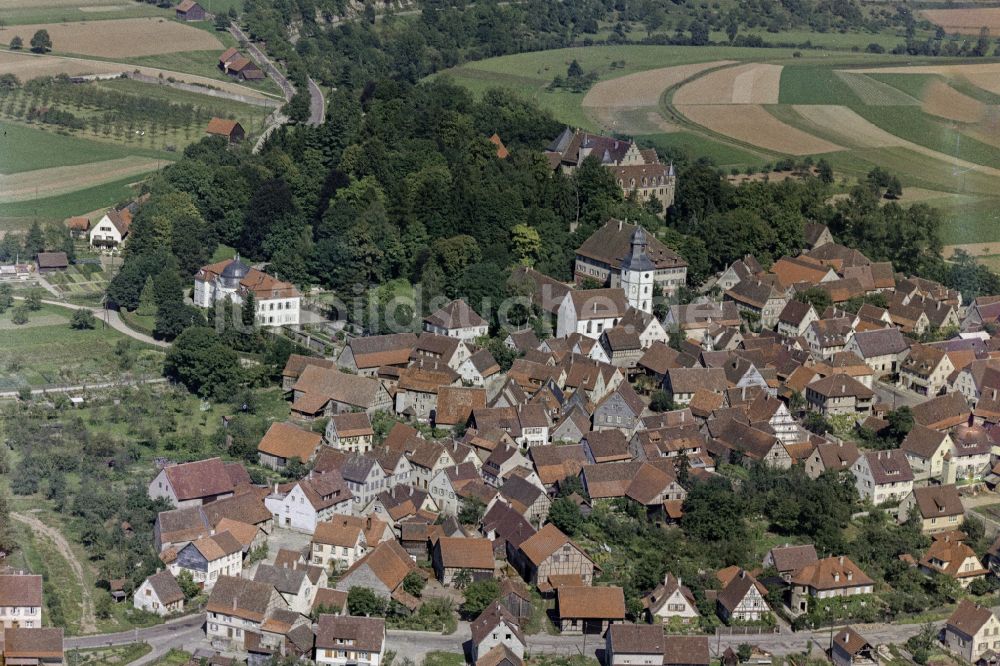 Luftaufnahme Jagsthausen - Ortsansicht in Jagsthausen im Bundesland Baden-Württemberg, Deutschland