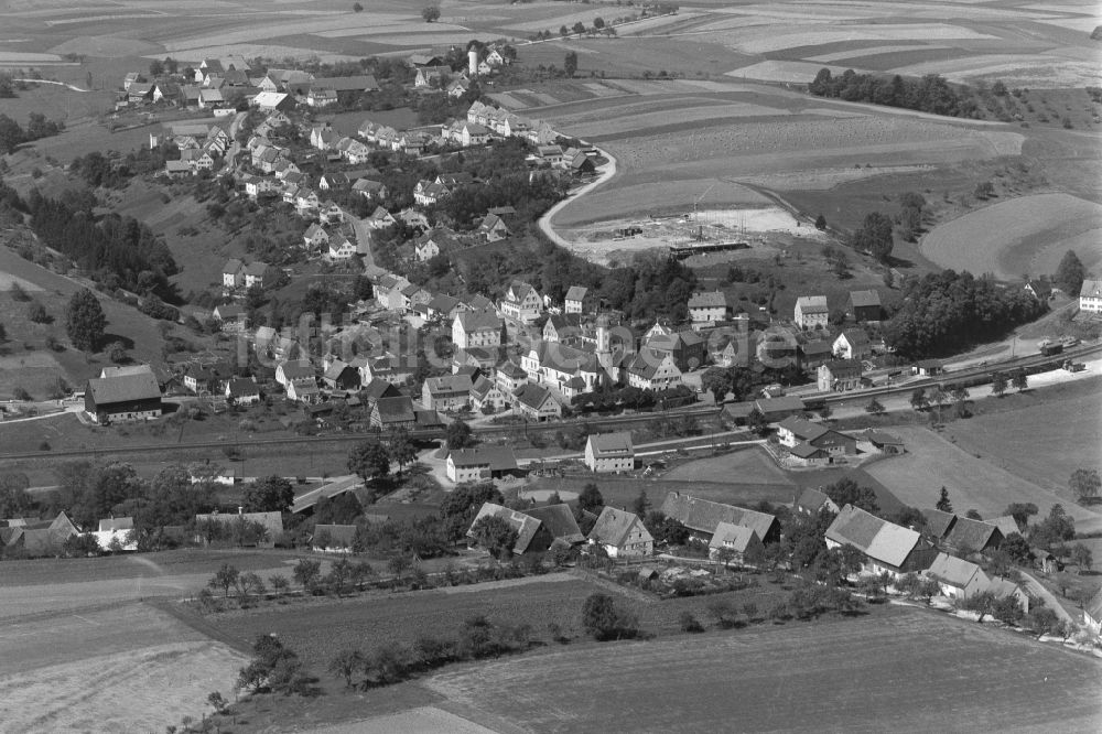 Jagstzell aus der Vogelperspektive: Ortsansicht in Jagstzell im Bundesland Baden-Württemberg, Deutschland