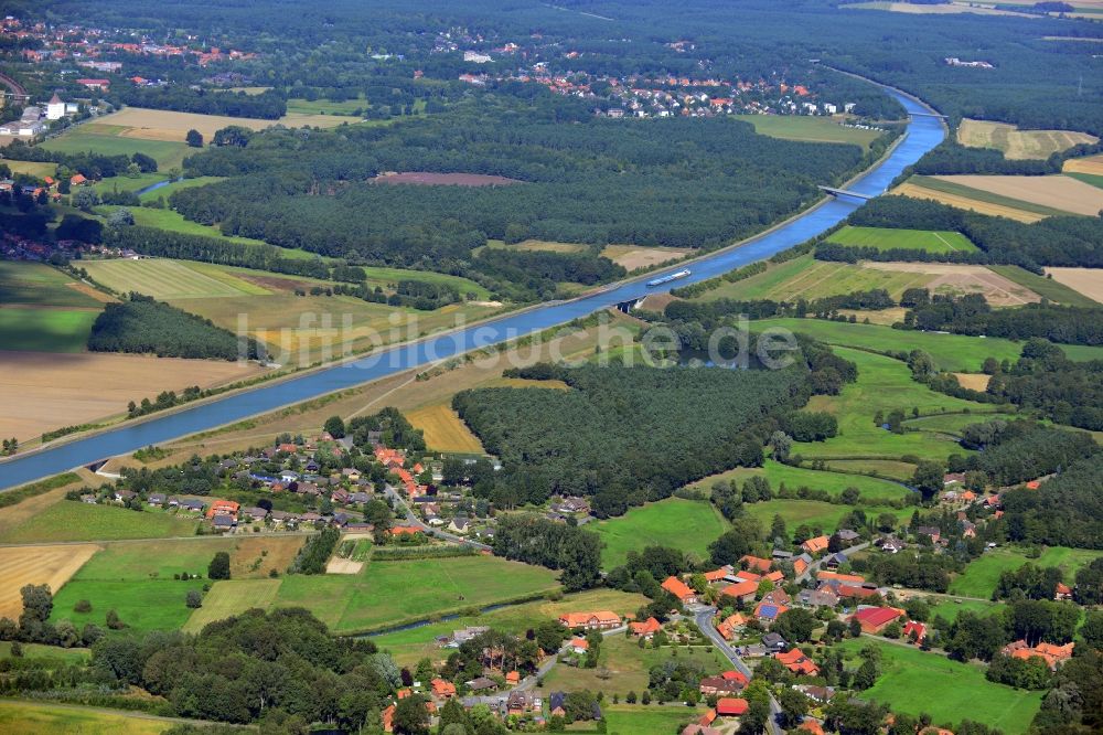 Luftbild Jastdorf - Ortsansicht von Jastdorf am Ufer des Elbe-Seitenkanal im Bundesland Niedersachsen