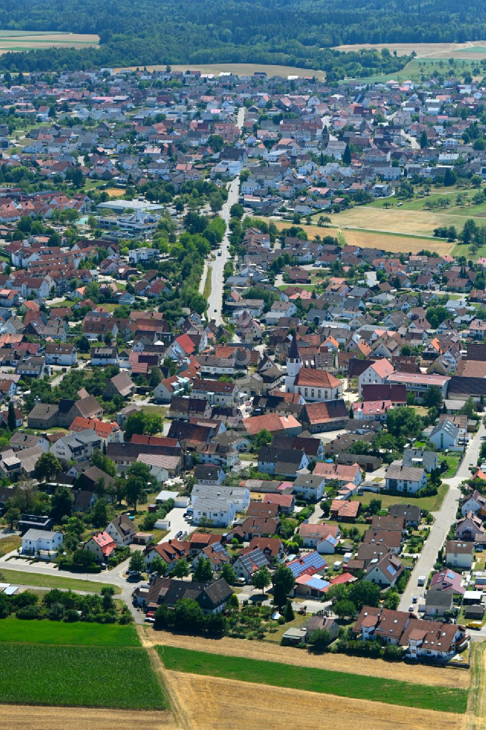 Luftaufnahme Jettingen - Ortsansicht in Jettingen im Bundesland Baden-Württemberg, Deutschland