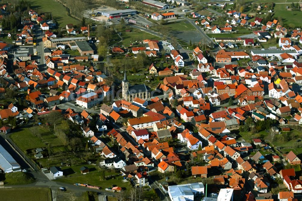 Luftaufnahme Kaltennordheim - Ortsansicht in Kaltennordheim in der Rhön im Bundesland Thüringen, Deutschland