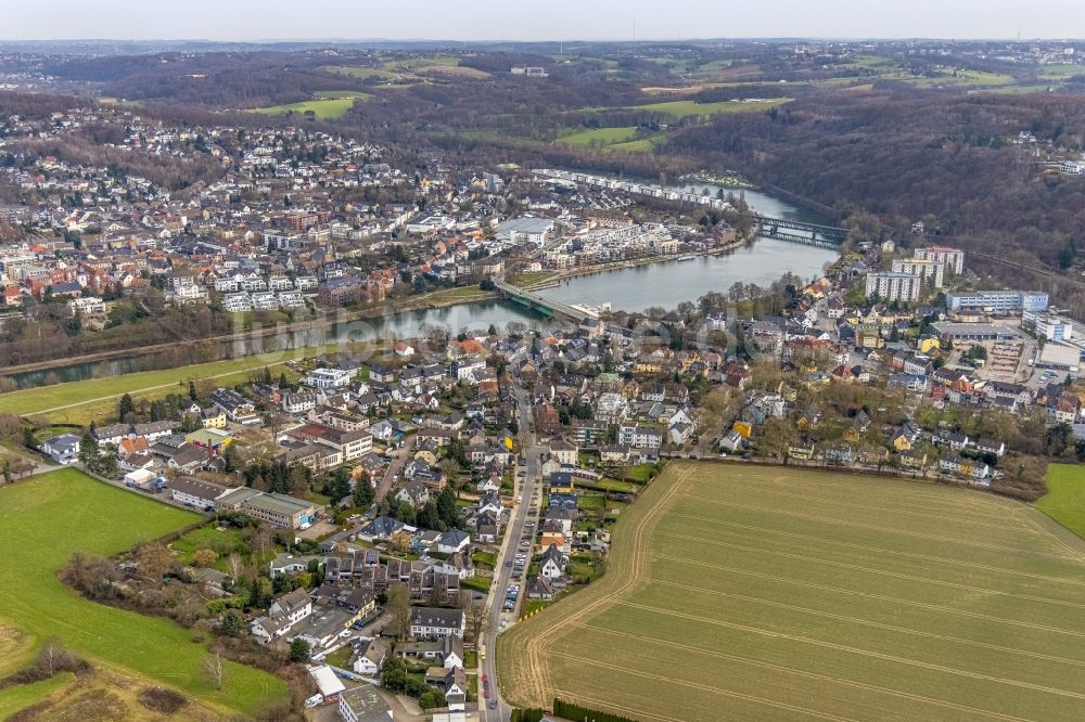 Kettwig aus der Vogelperspektive: Ortsansicht in Kettwig im Bundesland Nordrhein-Westfalen, Deutschland