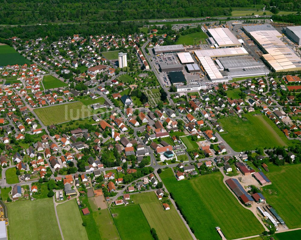 Luftaufnahme Kirchdorf an der Iller - Ortsansicht in Kirchdorf an der Iller im Bundesland Baden-Württemberg, Deutschland