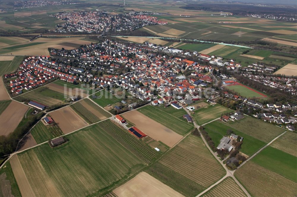 Luftbild Klein-Winternheim - Ortsansicht von Klein-Winternheim und Umgebung im Bundesland Rheinland-Pfalz