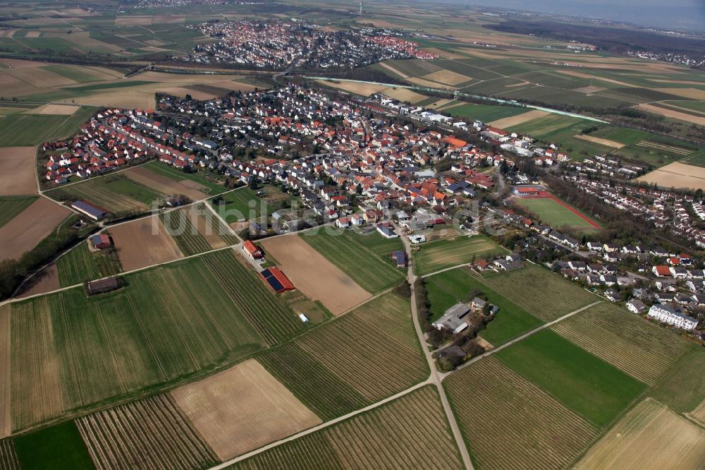 Luftaufnahme Klein-Winternheim - Ortsansicht von Klein-Winternheim und Umgebung im Bundesland Rheinland-Pfalz