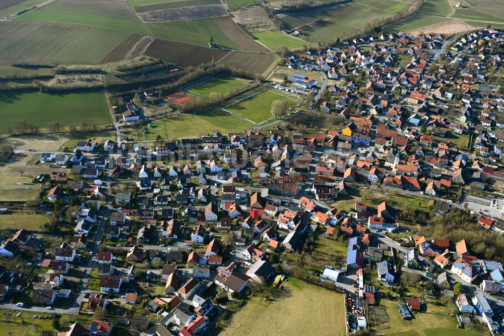 Luftaufnahme Kleinrinderfeld - Ortsansicht in Kleinrinderfeld im Bundesland Bayern, Deutschland