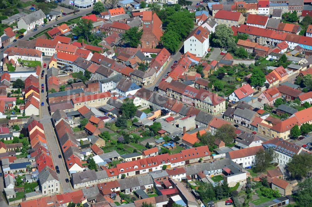 Kremmen von oben - Ortsansicht der Kleinstadt Kremmen im Bundesland Brandenburg