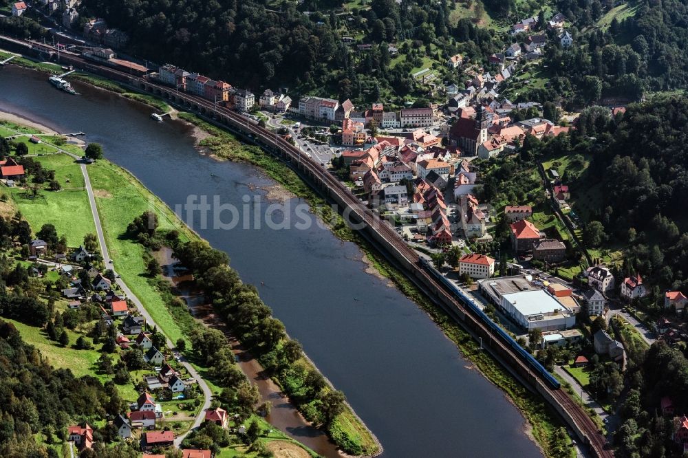 Königstein aus der Vogelperspektive: Ortsansicht in Königstein im Bundesland Sachsen