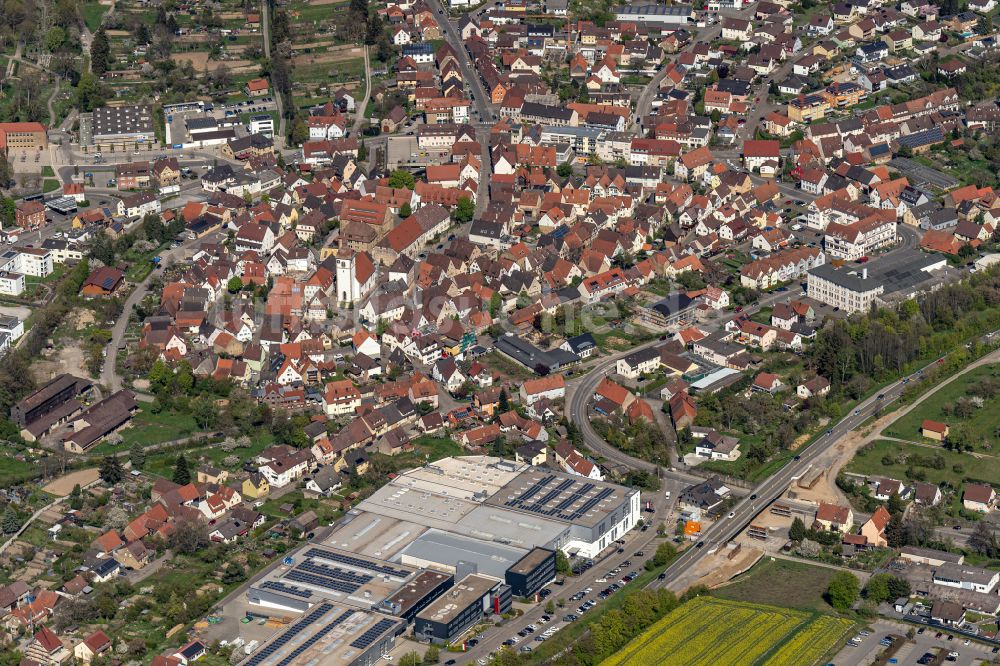 Knittlingen aus der Vogelperspektive: Ortsansicht in Knittlingen im Bundesland Baden-Württemberg, Deutschland