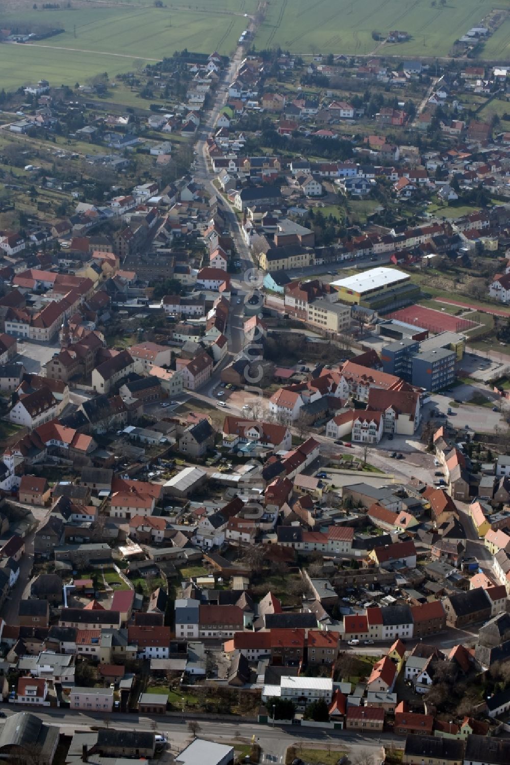 Könnern von oben - Ortsansicht in Könnern im Bundesland Sachsen-Anhalt