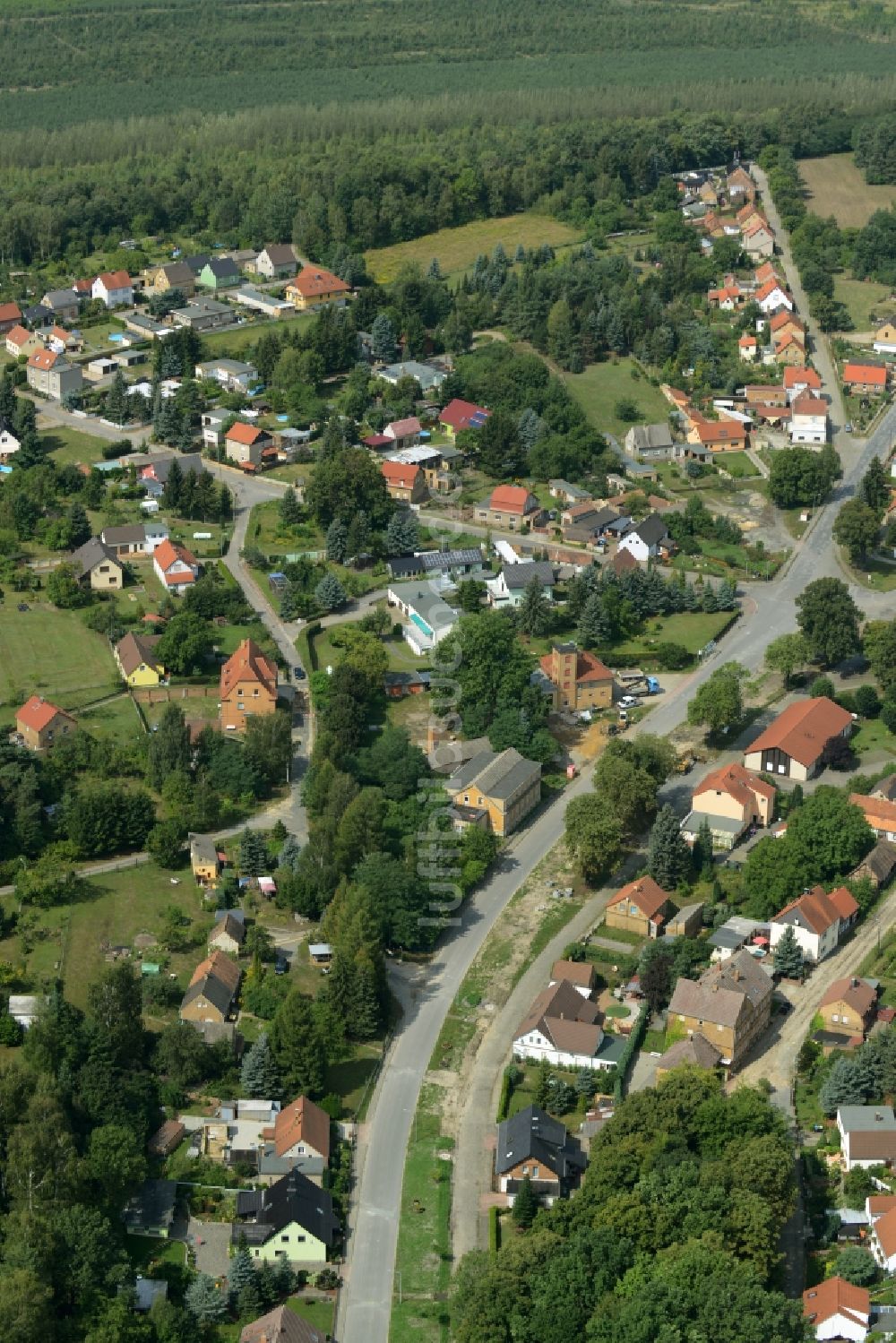 Luftaufnahme Kostebrau - Ortsansicht von Kostebrau im Bundesland Brandenburg