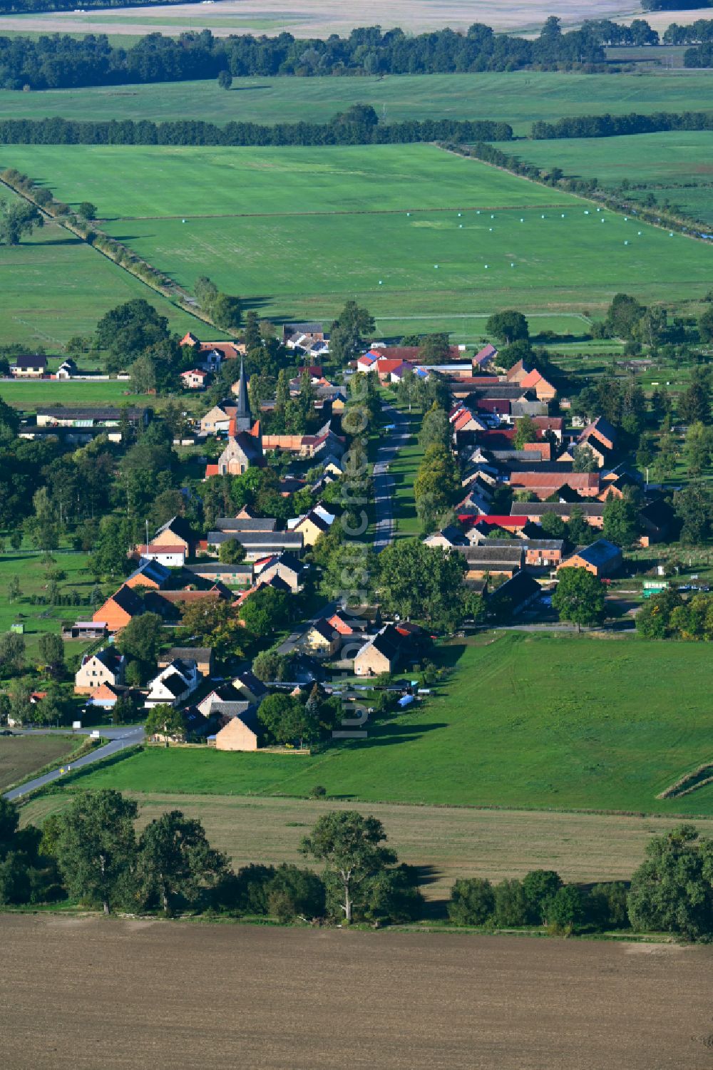 Luftaufnahme Kraatz - Ortsansicht in Kraatz im Bundesland Brandenburg, Deutschland