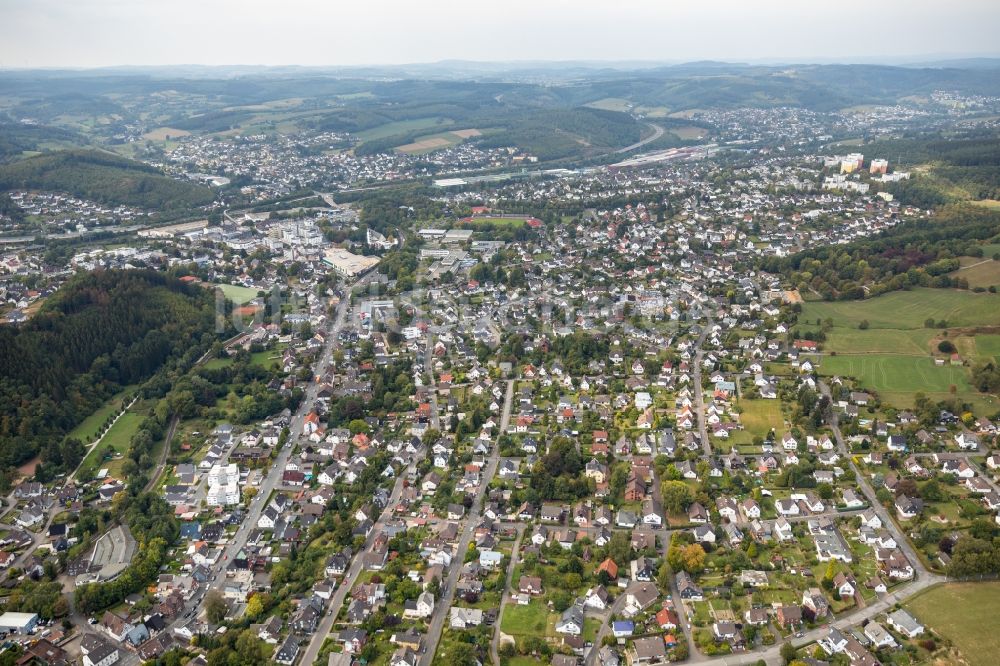 Kreuztal von oben - Ortsansicht in Kreuztal im Bundesland Nordrhein-Westfalen, Deutschland