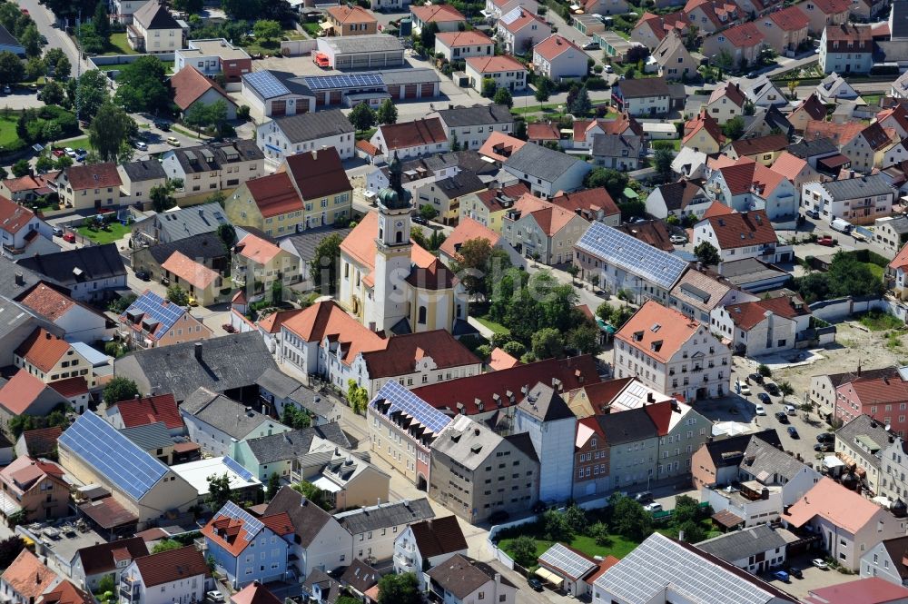 Kösching von oben - Ortsansicht von Kösching im Bundesland Bayern