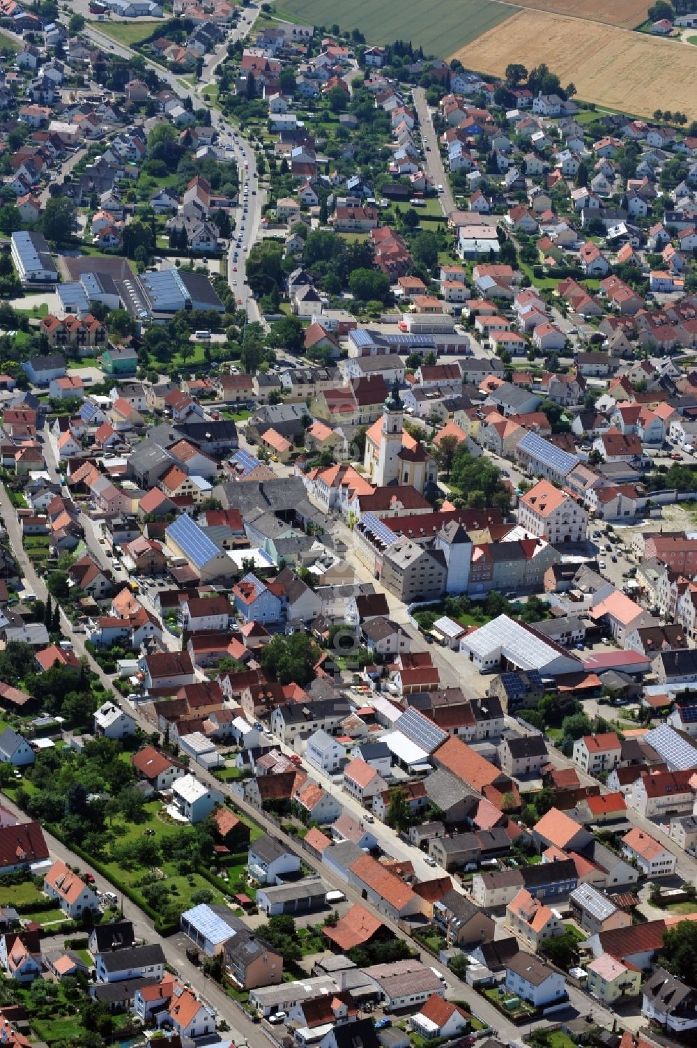 Kösching aus der Vogelperspektive: Ortsansicht von Kösching im Bundesland Bayern