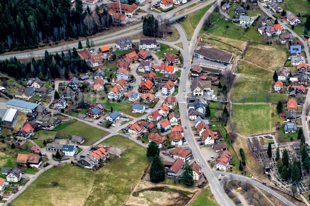 Luftaufnahme Sankt Peter - Ortsansicht an der Landesstraße 127 in Sankt Peter im Bundesland Baden-Württemberg, Deutschland