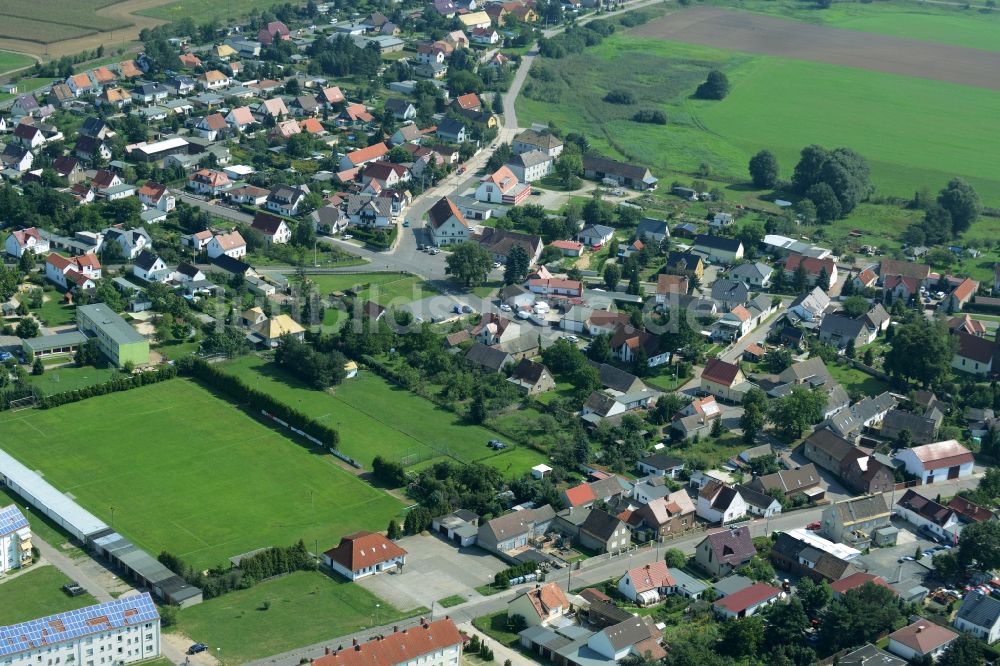 Laußig aus der Vogelperspektive: Ortsansicht in Laußig im Bundesland Sachsen