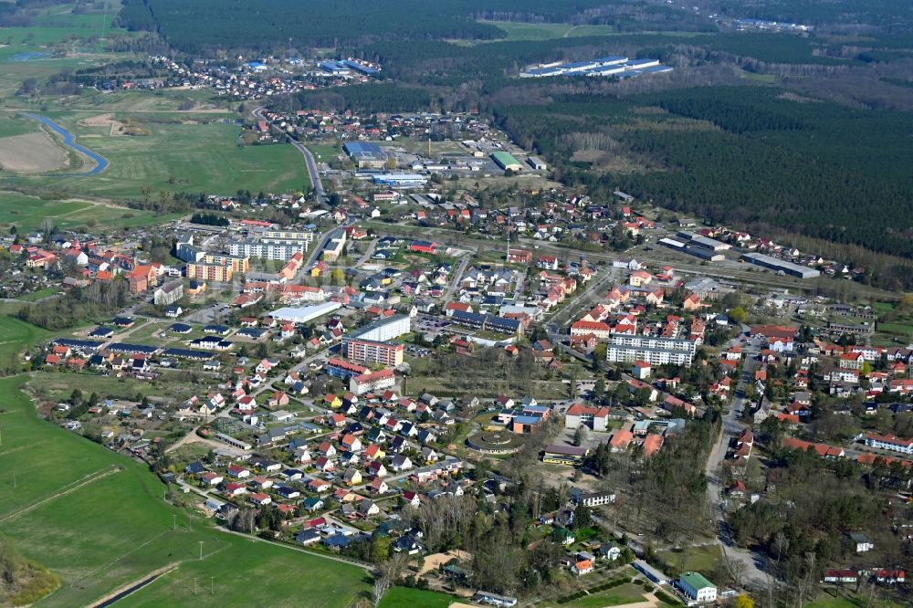 Löcknitz von oben - Ortsansicht in Löcknitz im Bundesland Mecklenburg-Vorpommern, Deutschland