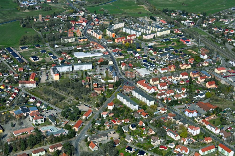 Löcknitz von oben - Ortsansicht in Löcknitz im Bundesland Mecklenburg-Vorpommern, Deutschland