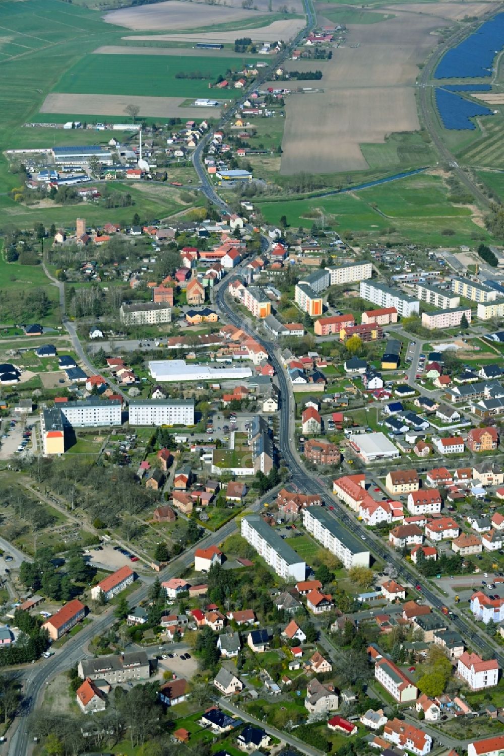 Löcknitz aus der Vogelperspektive: Ortsansicht in Löcknitz im Bundesland Mecklenburg-Vorpommern, Deutschland