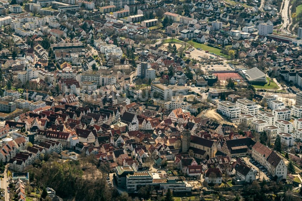 Leonberg von oben - Ortsansicht in Leonberg Eltingen im Bundesland Baden-Württemberg, Deutschland