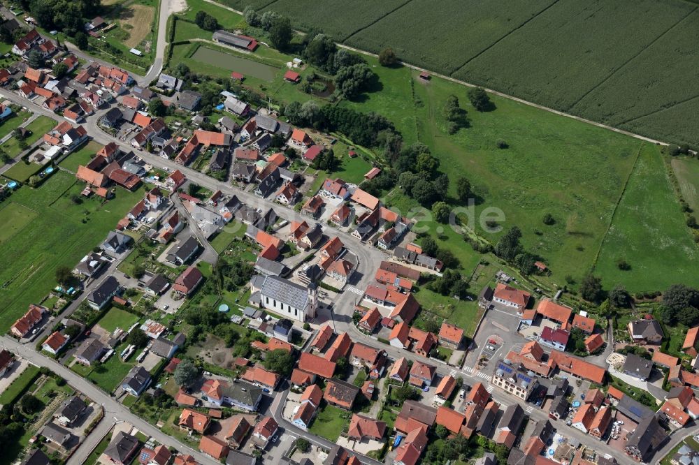 Luftaufnahme Leutenheim - Ortsansicht Leutenheim im Elsass in Frankreich