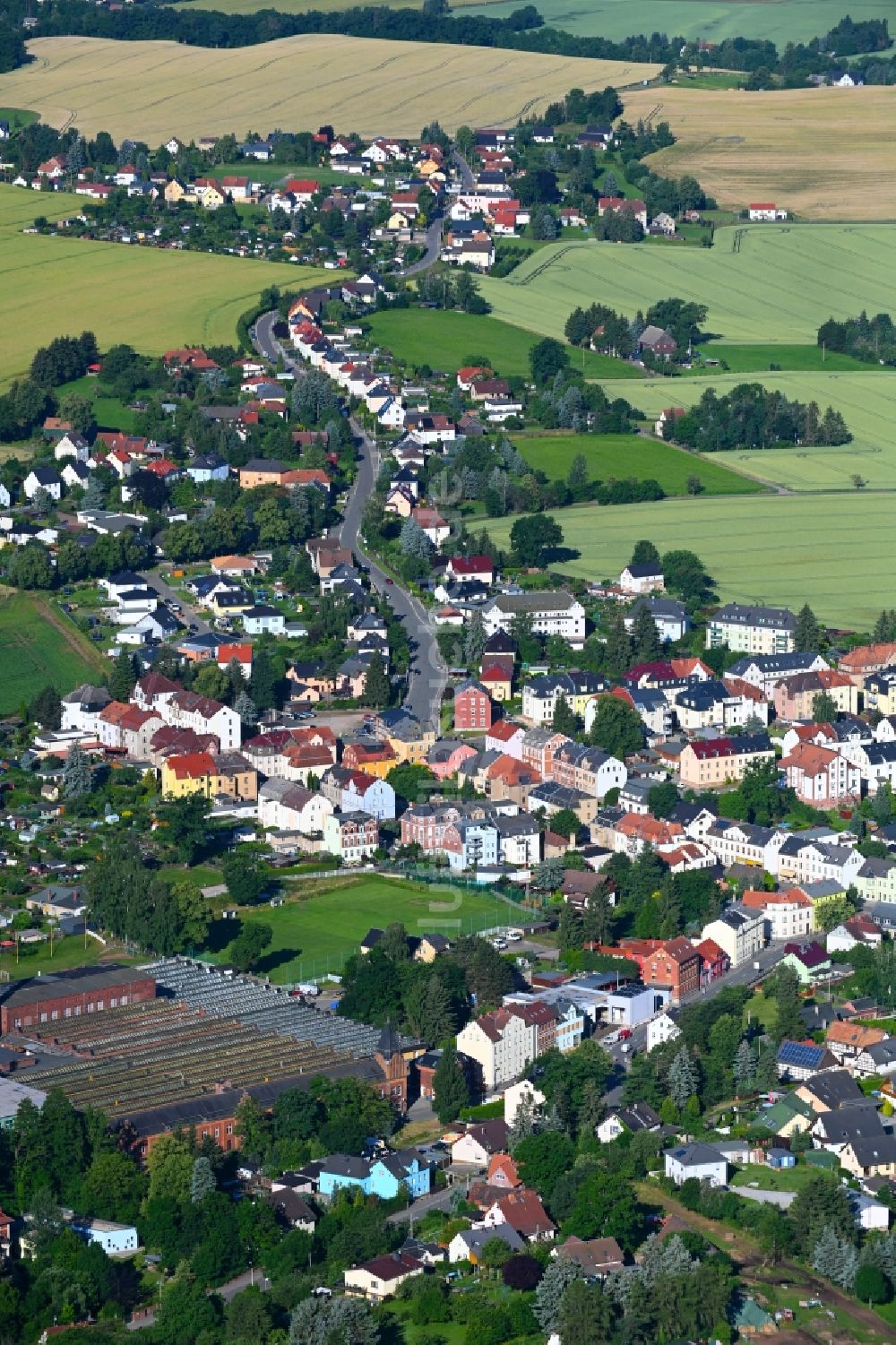 Lichtentanne aus der Vogelperspektive: Ortsansicht in Lichtentanne im Bundesland Sachsen, Deutschland