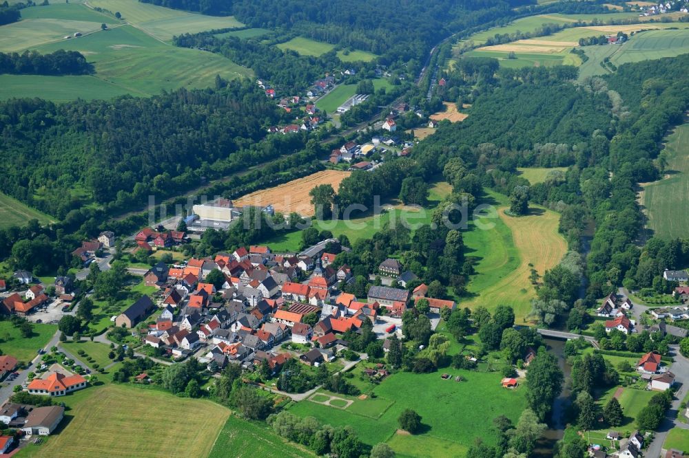 Liebenau aus der Vogelperspektive: Ortsansicht in Liebenau im Bundesland Hessen, Deutschland