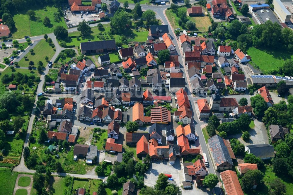 Liebenau von oben - Ortsansicht in Liebenau im Bundesland Hessen, Deutschland