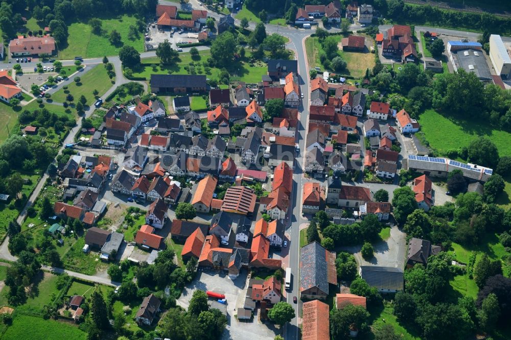 Liebenau aus der Vogelperspektive: Ortsansicht in Liebenau im Bundesland Hessen, Deutschland