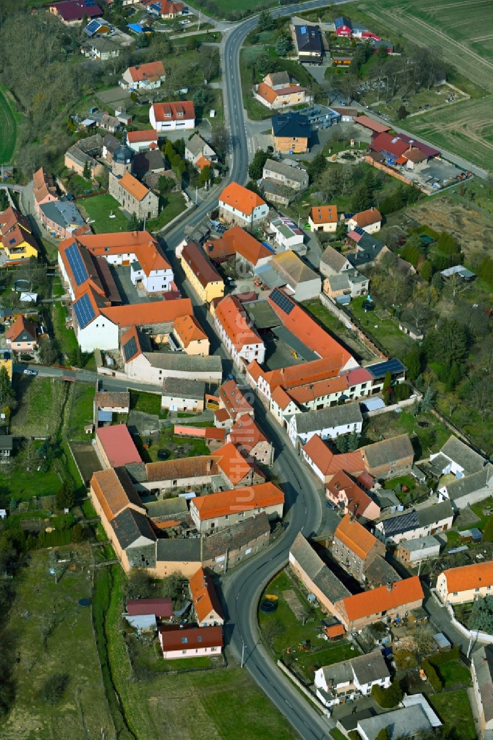 Luftbild Liederstädt - Ortsansicht in Liederstädt im Bundesland Sachsen-Anhalt, Deutschland