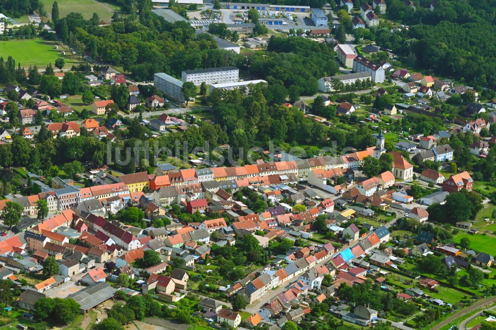 Lindow (Mark) von oben - Ortsansicht in Lindow (Mark) im Bundesland Brandenburg, Deutschland