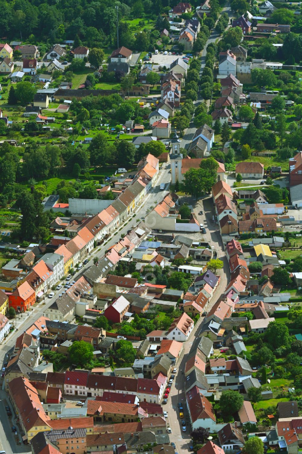 Lindow (Mark) aus der Vogelperspektive: Ortsansicht in Lindow (Mark) im Bundesland Brandenburg, Deutschland