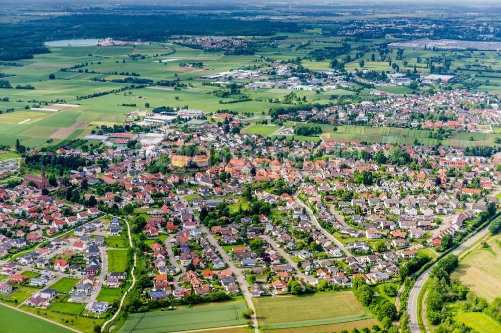 Luftbild Mahlberg - Ortsansicht in Mahlberg im Bundesland Baden-Württemberg, Deutschland